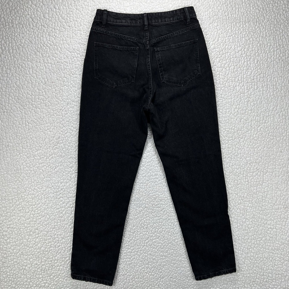 Zara Tapered Jeans Women's Size 26x28 Black Normcore Casual Everyday Distressed - Picture 4 of 10
